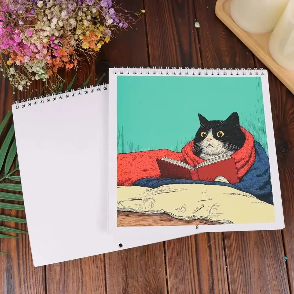 

2026 Wall Calendar 2026 12 Month Layout Monthly Calendars Charming Cat Calendar Hangable Design Funny Cat Art