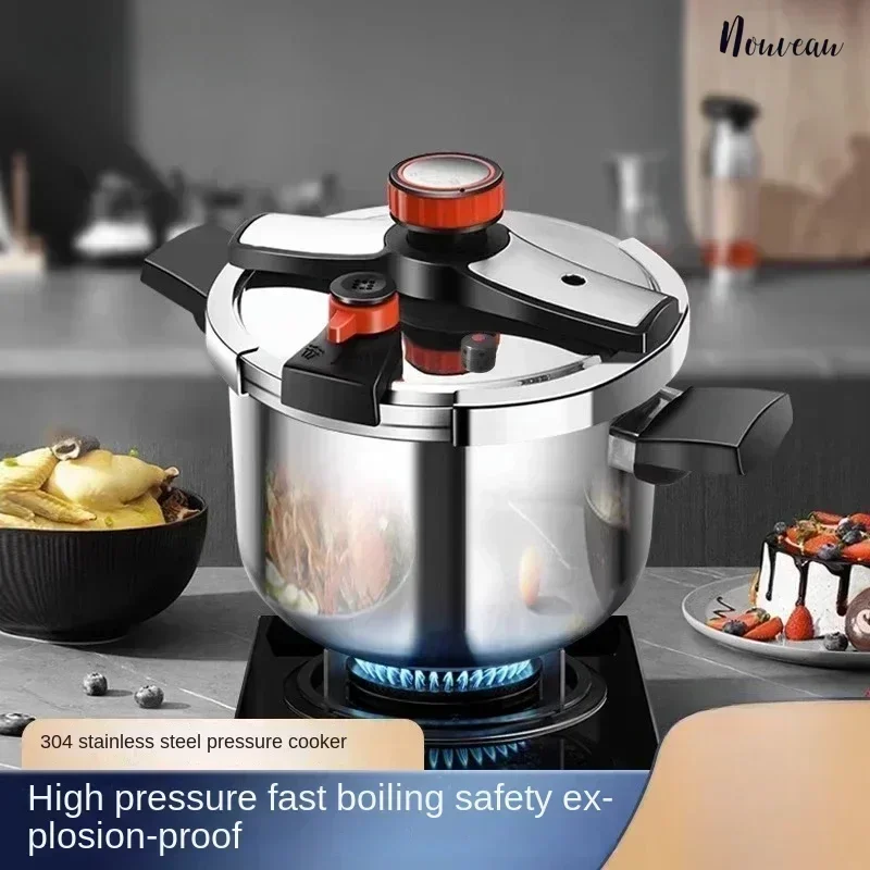 Large capacity thickened 304 stainless steel explosion-proof pressure cooker induction cooker gas stove general purpose