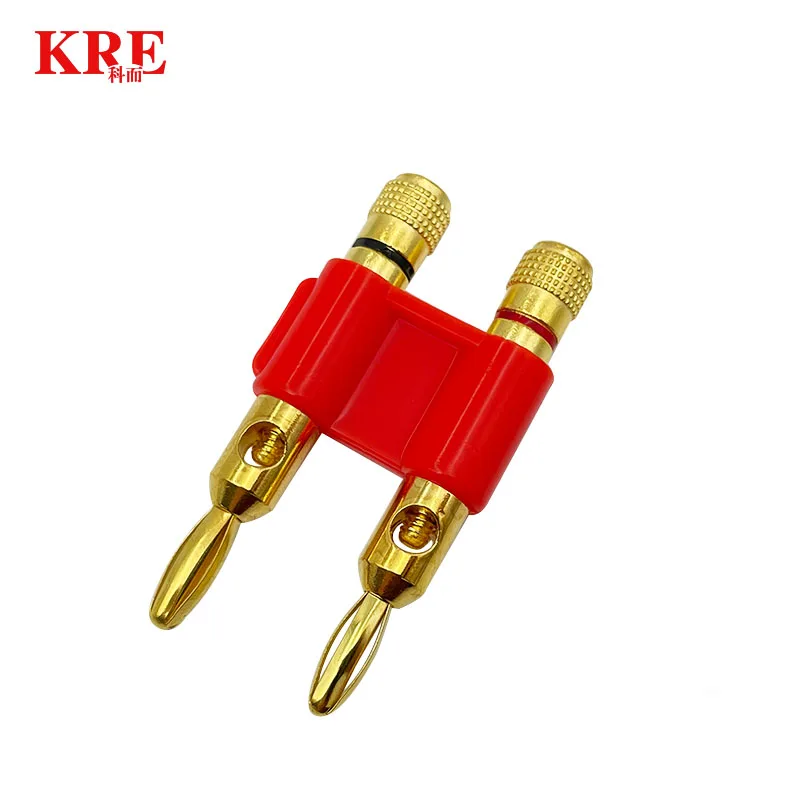 8PCS High Quality Double Row 4mm Banana Plug Connector Gold Plated Speaker Plug Adapter Two-position Audio Plug Cross Plug