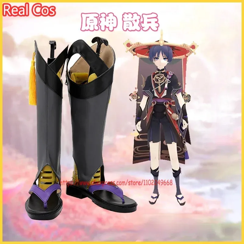 

RealCos Genshin Impact Scaramouche Обувь для косплея Сапоги Хэллоуин Косплей Костюм Аксессуары Реквизит