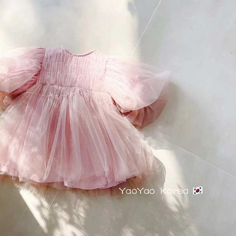 Girls Wedding Princess Dress Baby Kids Elegant Party Tutu Fluffy Prom Gown Children Mesh Clothes Evening Tulle Birthday Dresses