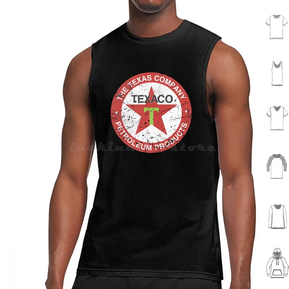 Texaco Oil Company Vintage Classic Tank Tops Vest Sleeveless Texaco Gas Station Oil Company Vintage Old Classic