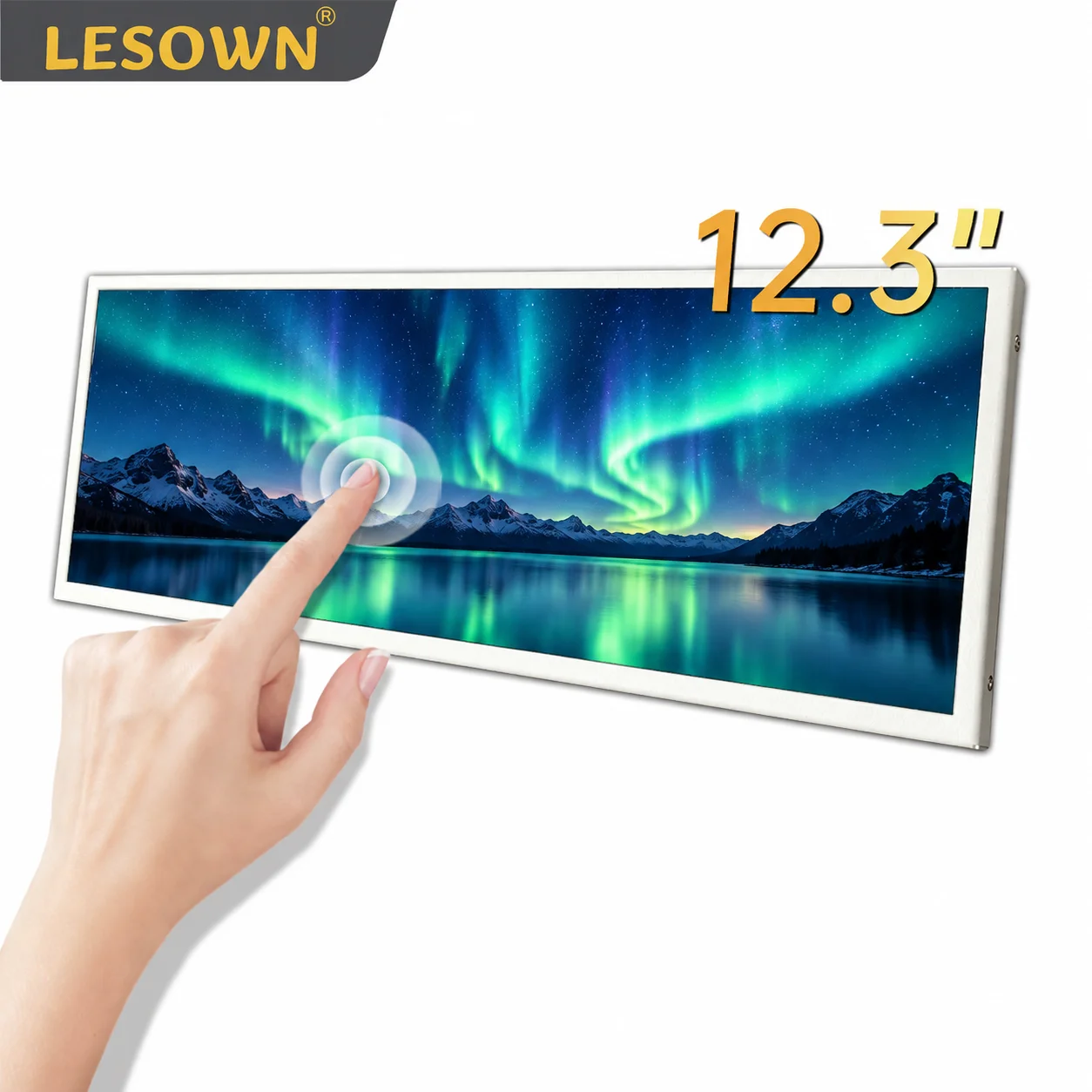 LESOWN P123WPT P123GPT 12.3 Inch Portable Touchscreen Monitor 1920x720 IPS HDMI USB-C Extra Screen for Laptop PC