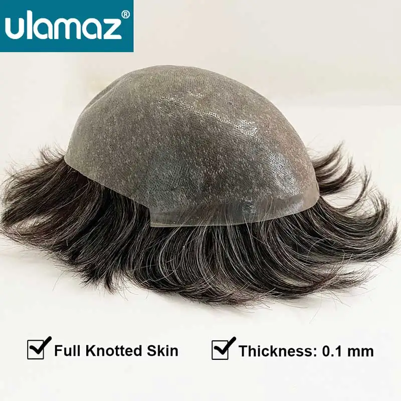 Men's Wigs Haircut Human Hair Male Hair Prosthesis Skin Toupee Wigs For Man Fashion Precut Men Wig Natural PU Man Hair System
