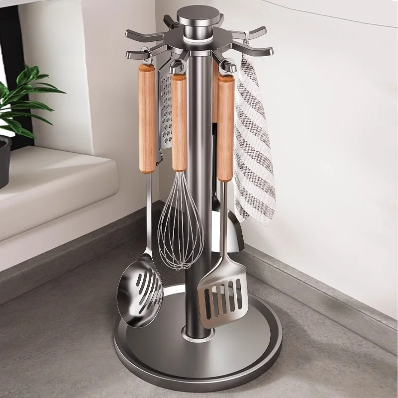 

Joico Kitchen Rotating Spoon Hook Ra Aluminum Alloy Utensil Storage Organizer for Home Kitchen Countertop Utensil Holder