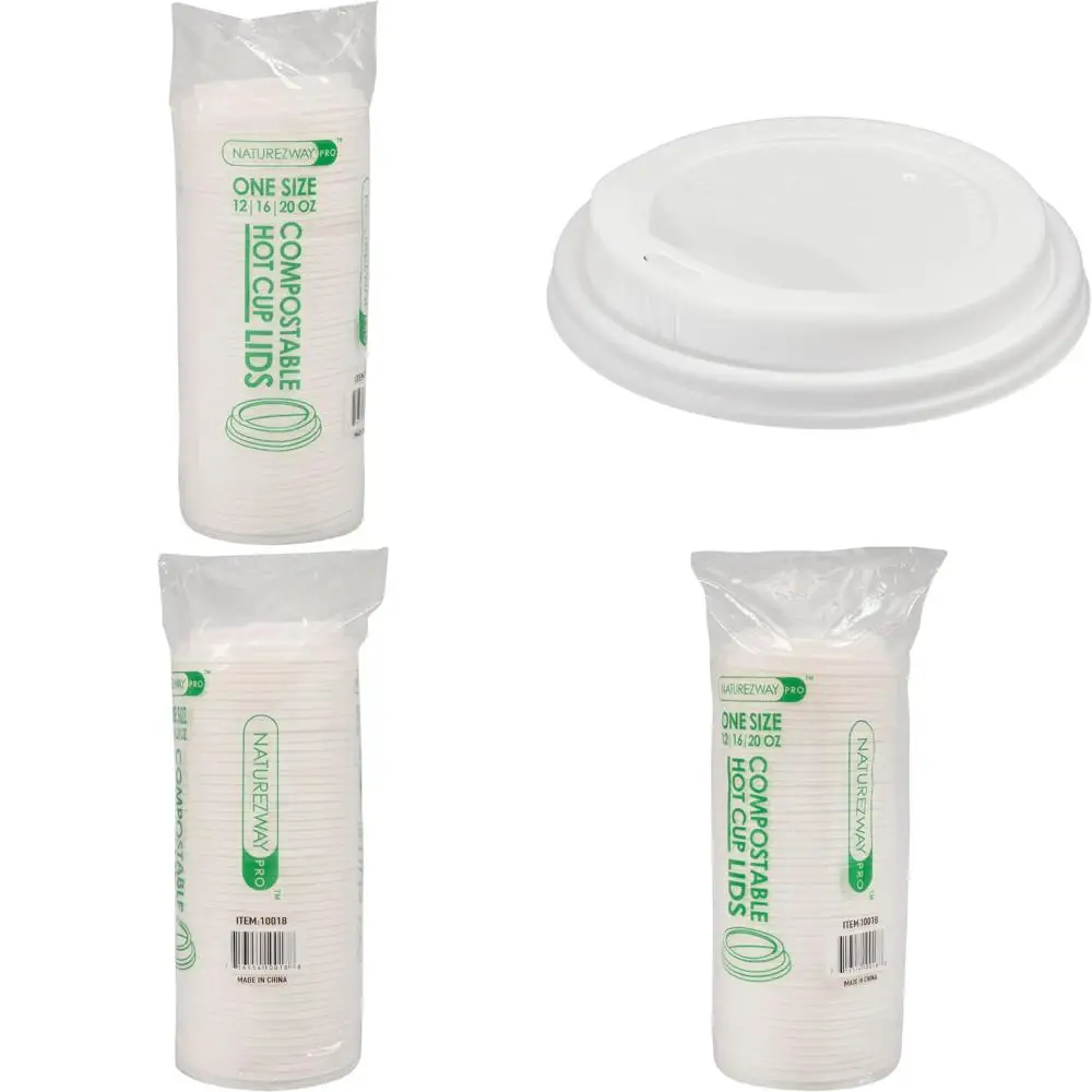 

Сверхмощные герметичные чашки для напитков на растительной основе с белыми крышками PLA — 8 унций, 12 унций, 16 унций, 20 унций, упаковка по 1000 штук