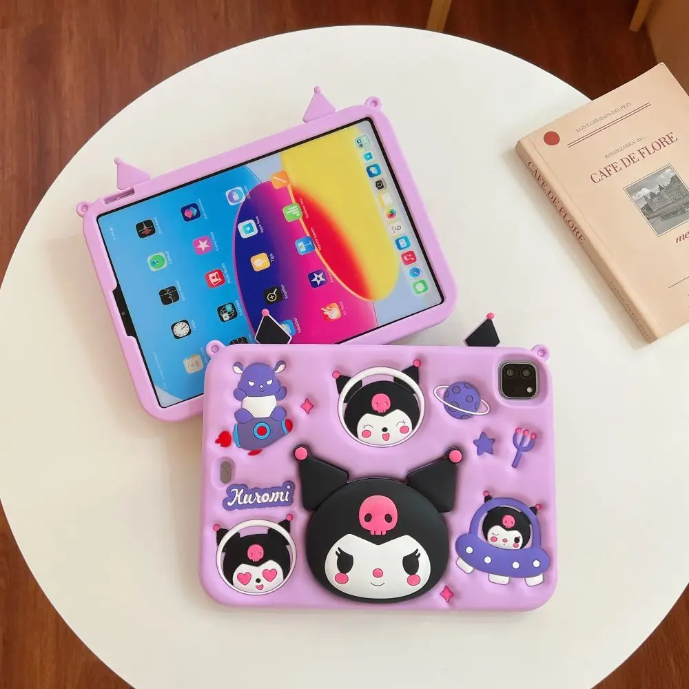 Sanrioed Hello Kitty Ipad Protective Case Pro11 Apple Protective Case Bracket Air4/5 Stereo Mini6 Silica Gel 10.2Ten Generations