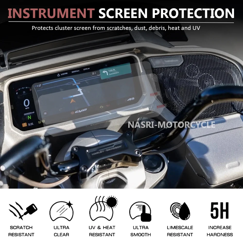 Motocicleta Instrumento Proteção Film, Scratch Cluster Tela Adesivo, Fit para Harley CVO Road Glide FLTRXSE Road Glide ST 2024, 2 pcs