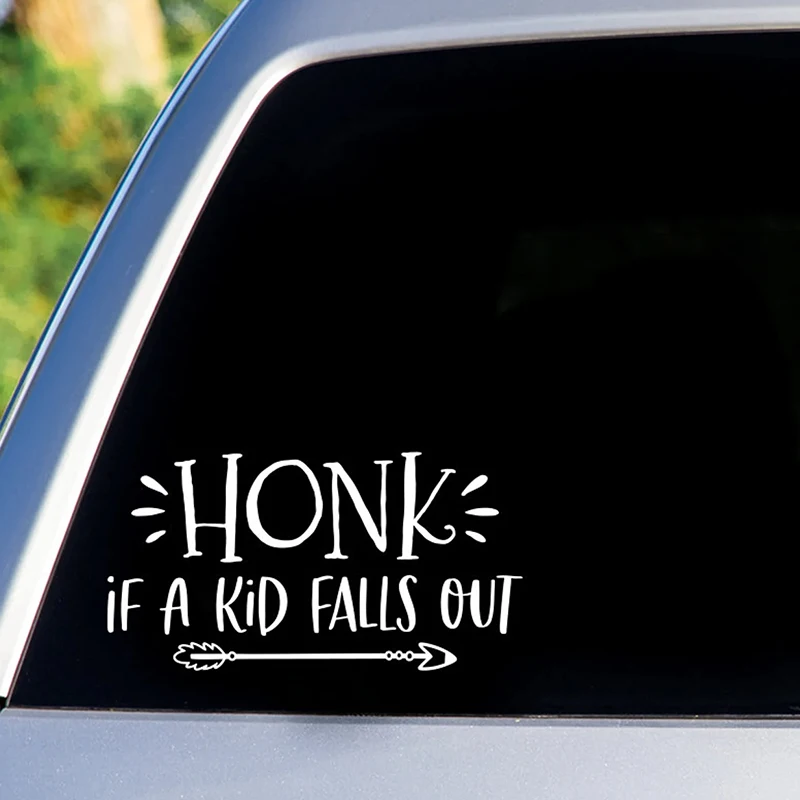 Honk If A Kid Falls Out Car Stickers Decoration Windshield Window Bumper Sticker Creativity Exterior Accessories PVC Vinyl Decal