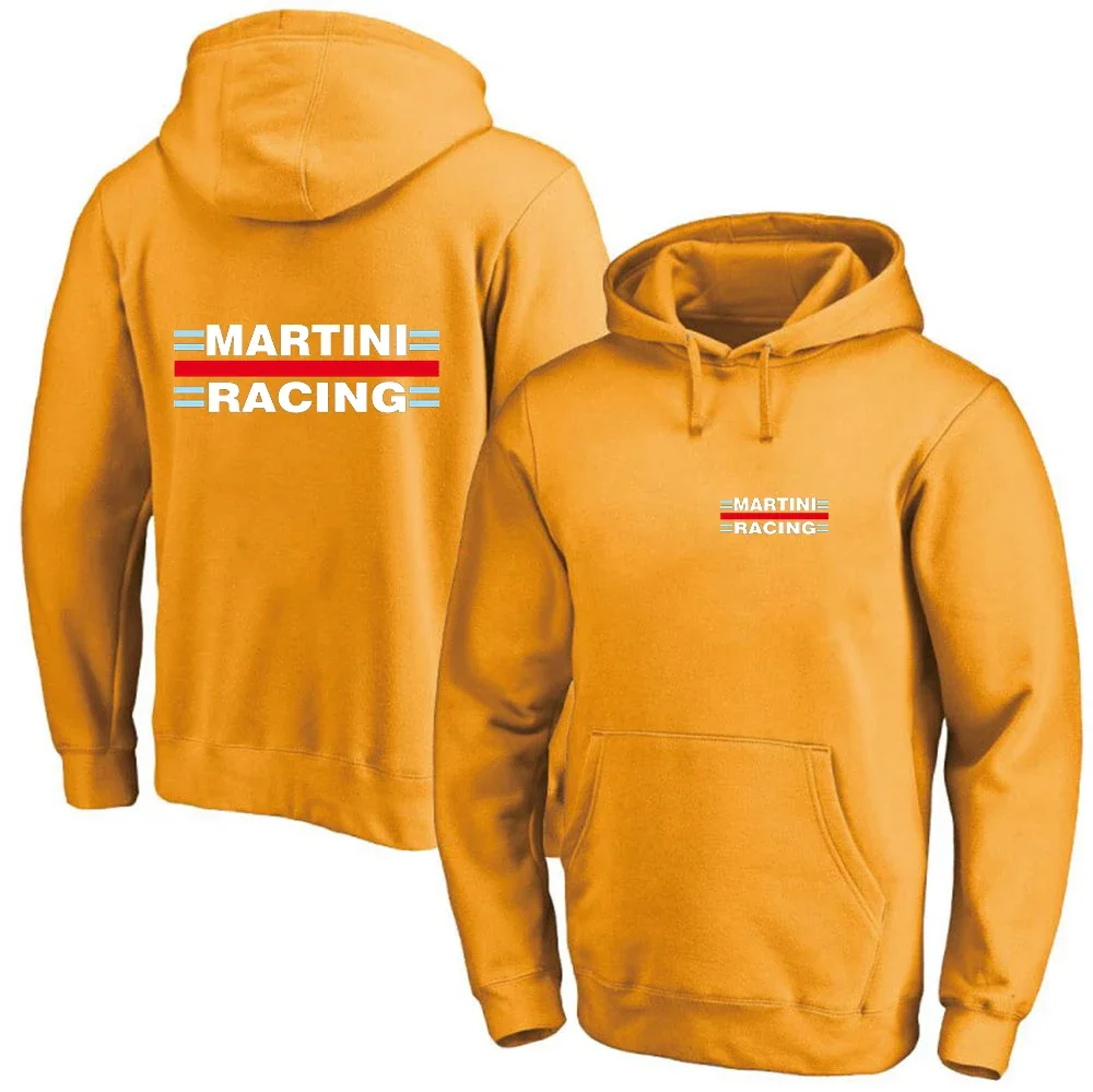 

2024 Spring Autumn Fashion New Martini Racing Logo Print Hip Hop Streetwear Long Sleeve Pullover Men's Solid Color Trend Hoodies