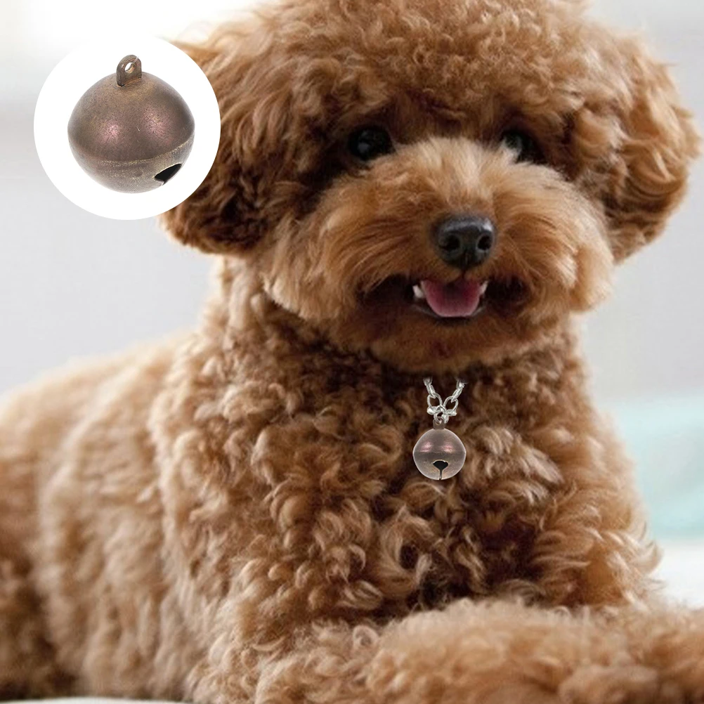 

8Pcs Copper Bells for Dog Collars Easy Attachment Rustic Bell Pendants for Pets Craft Bells Pet Collar Charms Bell Charms