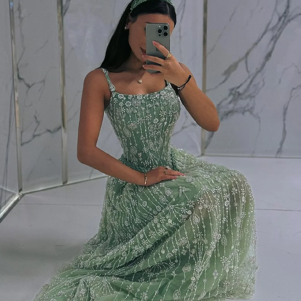 Aileen فساتين سهرة Luxurious Women's Evening Dresses for Special Occasions Green Customized Vestidos De Festa A-line Prom 2025 image 3