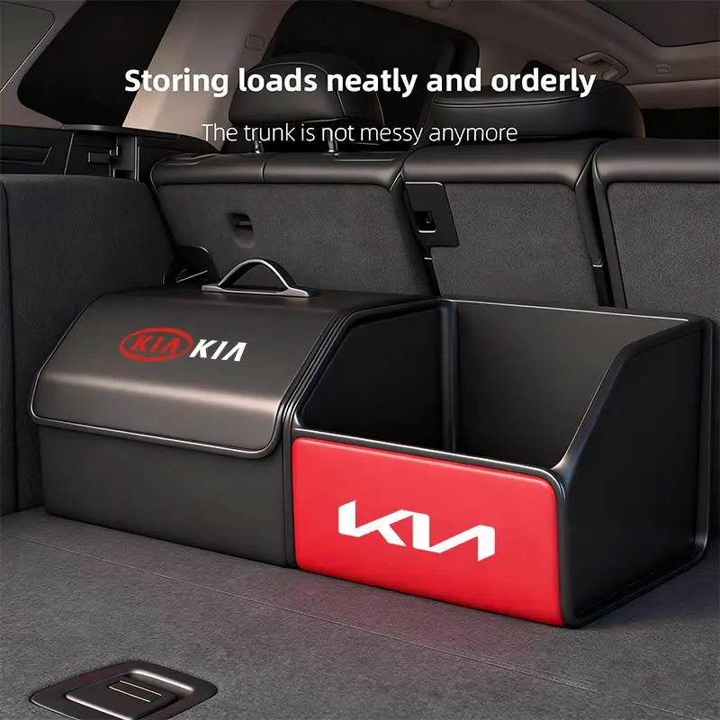 

Сумка для хранения багажника автомобиля из искусственной кожи, складная коробка для кемпинга для KIA EV6 Stinger RIO Sorento Picanto Ceed Borrego Syros K4 K5 K8 K9