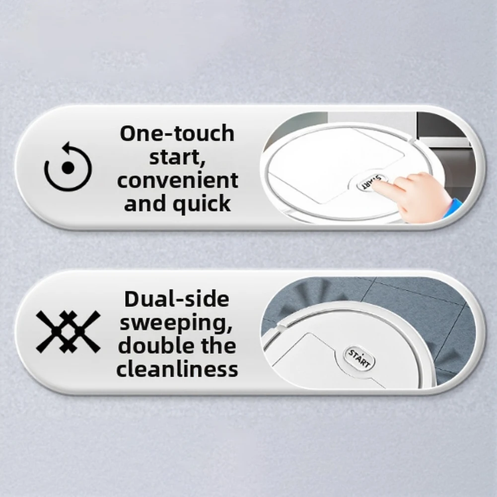 3 in 1 Robot Vacuum Cleaner for Hard Floors Sweeping Vacuuming Mopping Simultaneously ABS Material 18x18x5.6cm Size