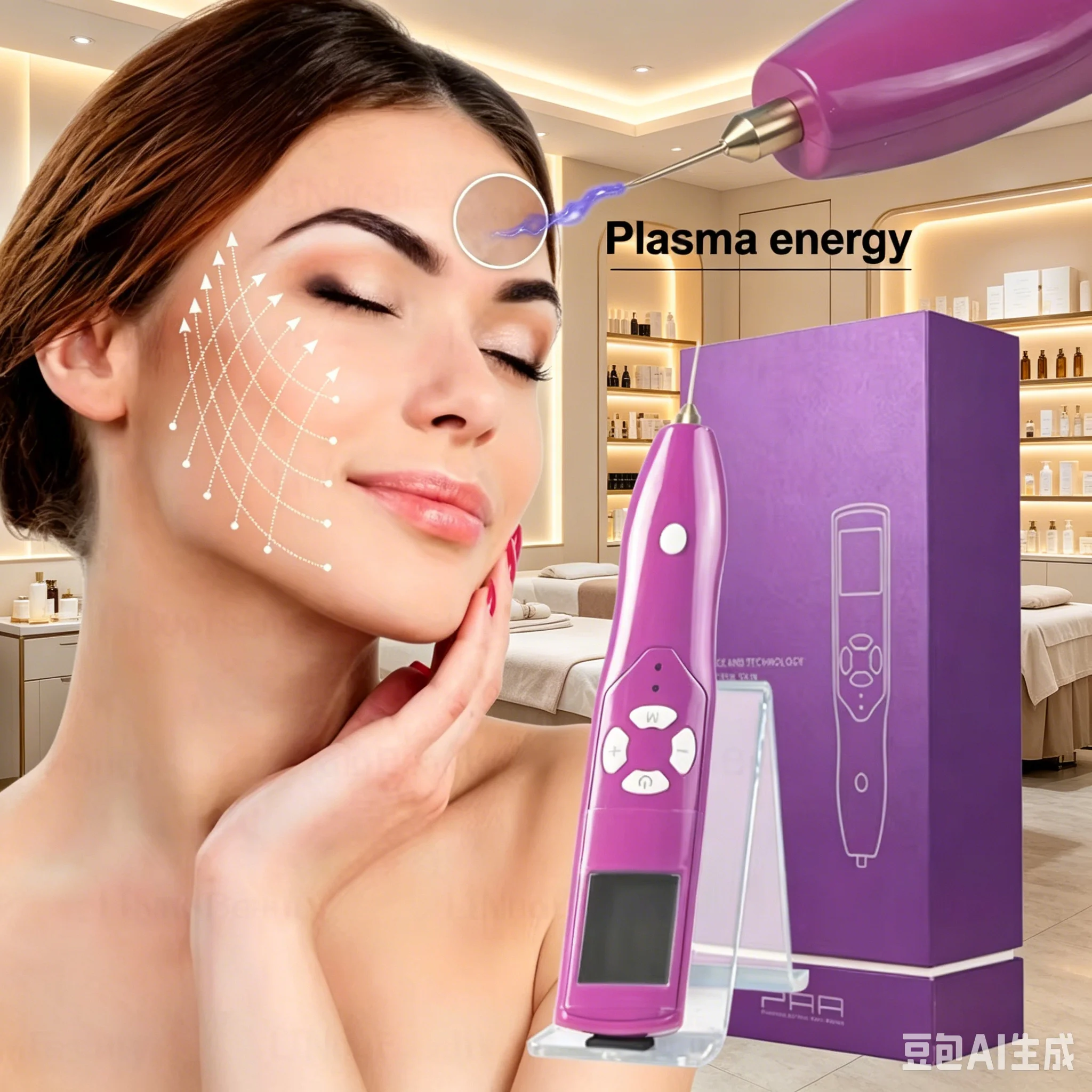Home-use cold plasma pen, ozone plasma beauty device, jet eyelid lifting, wrinkle removal, and mole removal.