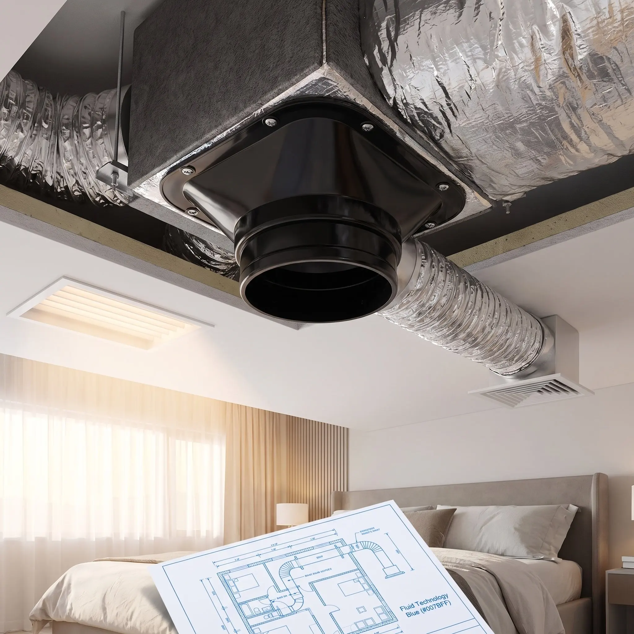 Square to Round Air Vent Transition Adapter 4 Inch Hvac Duct Flange Dryer Vent Wall Plate Ventilation Tube Connector Fresh Air