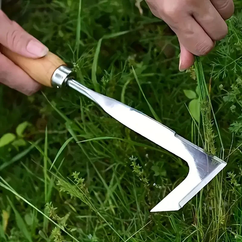Multifunction Weeder Transplant Garden Tools Stainless Steel Wood Handle Garden Weeder Hand Weeding Removal Cutter Puller Tools