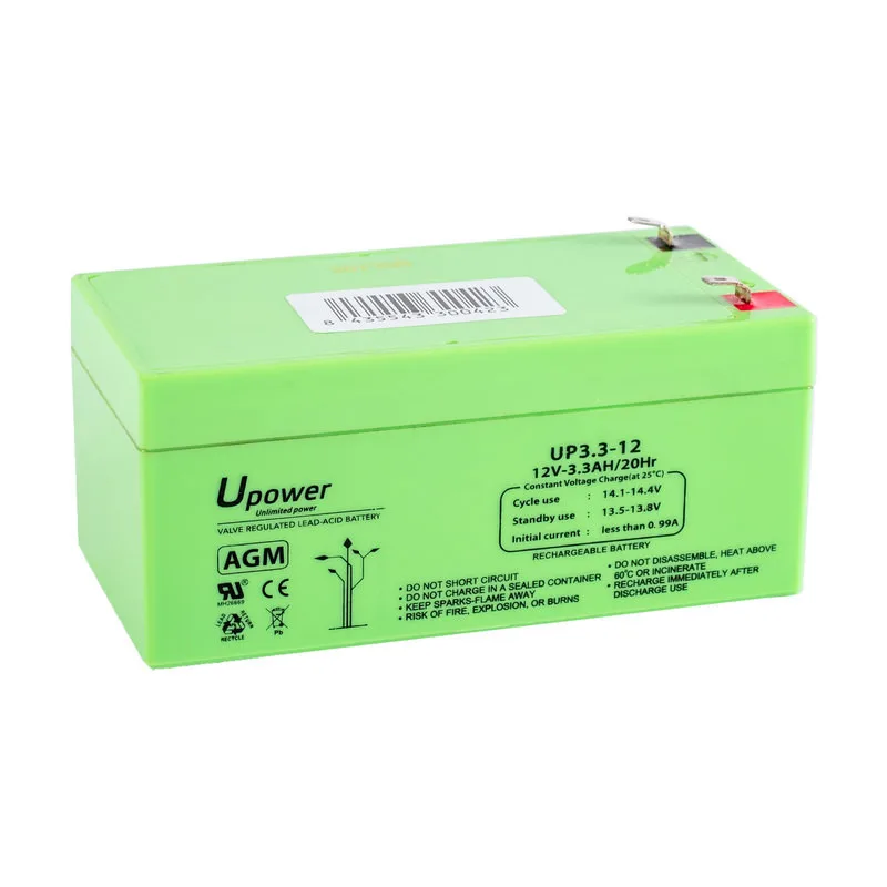 12V 3.3Ah AGM sealed battery U-power for Sais and alarm systems