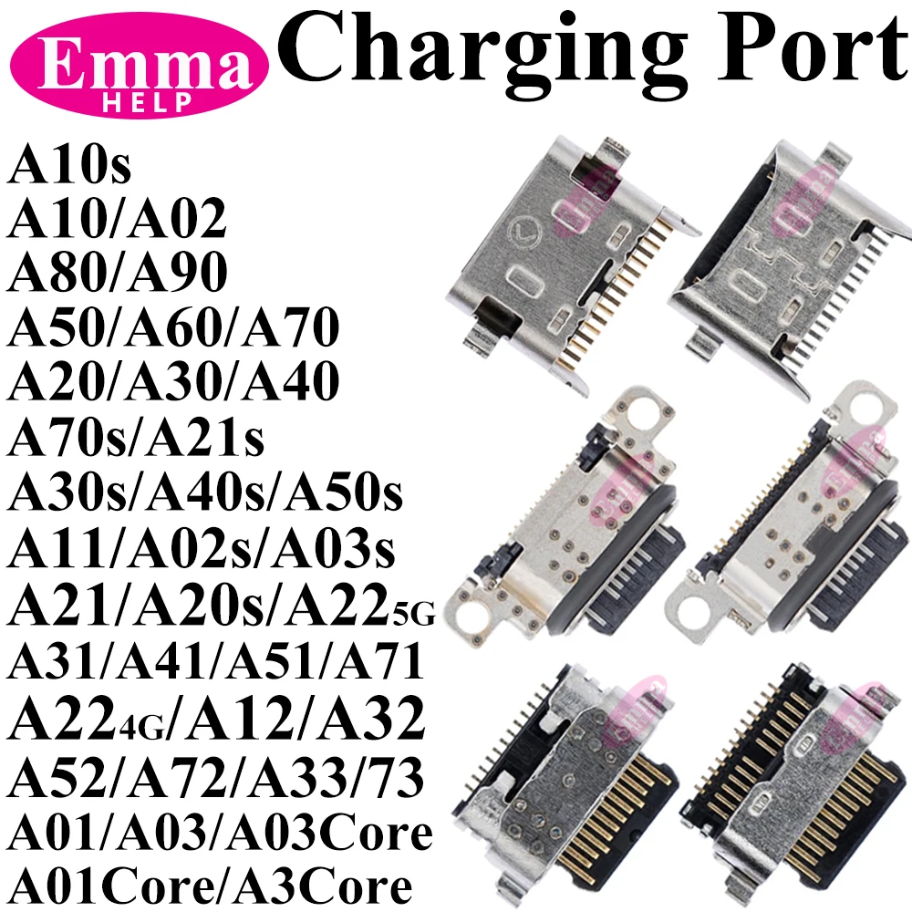10 Stück Original-Ladeanschluss für Samsung A12 A21s A11 A01Core A02s A03s A04s A04e A10s A20s A30s A50s A70s A22 A32 5G A31 A21 A51 A71 A70 A50 A32 A52 A72 A-Serie Micro-USB-Anschluss Anschluss Ladestift Typ C Ersatz – Detail 4