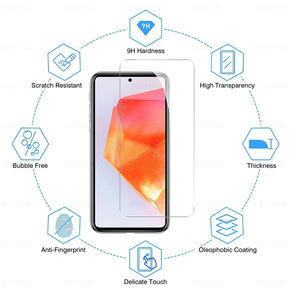 2in 1 protetor de tela para samsung galaxy c55 6,7 polegadas 5g, anti-risco, vidro temperado, c55, 55c
