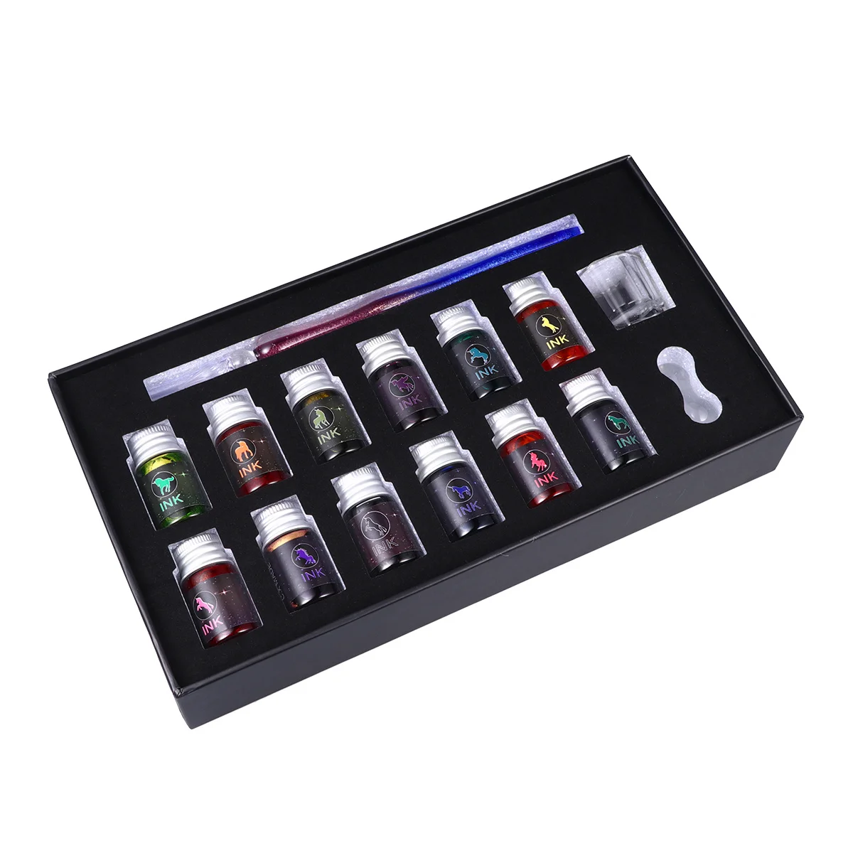 

1Set Crystal Glass Dip Pen Kit Handmade Exquisite Violet Gradient Star Sky Signature Pen Ink Office Art Supplies Gift