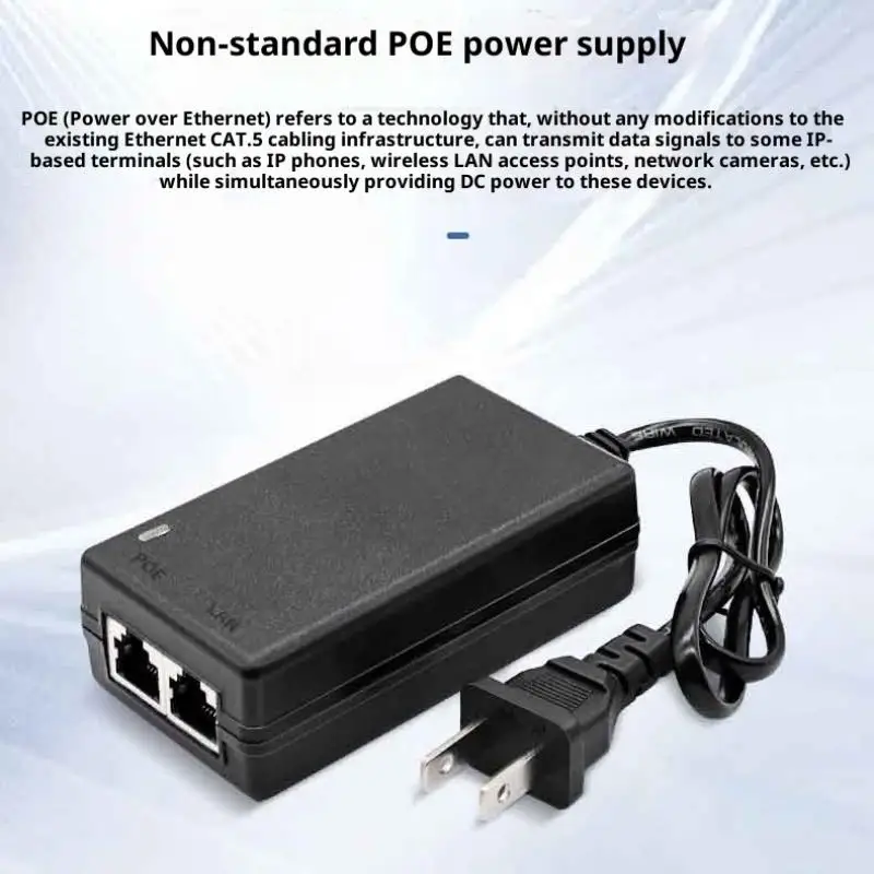 Adaptor PoE 24V/1A & 48V/0.5A – Injektor Daya untuk Router, Repeater & PoE Splitter (Colokan AS)
