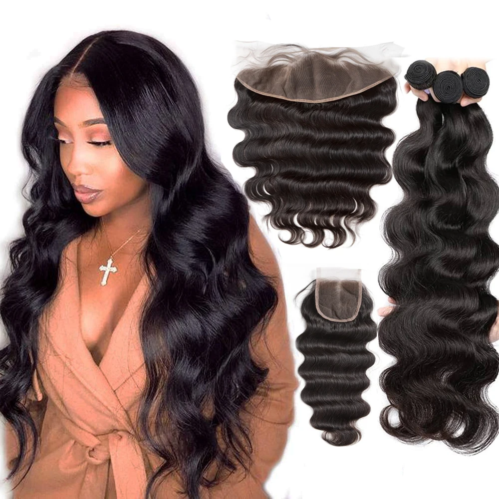 

Натуральные перуанские волосы Body Wave в пучках с невидимой HD-основой (4x4, 5x5, 13x4) для наращивания, 3-4 пучка в комплекте