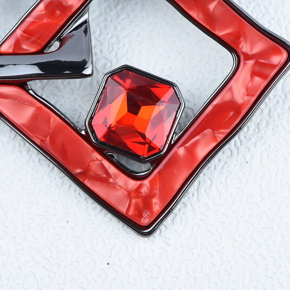 ICEYY Luxury Double Resin Square Lock  Bohemian Collar Necklace Earrings Women jewelry Set Wedding Jewellery Gift Daily Wear