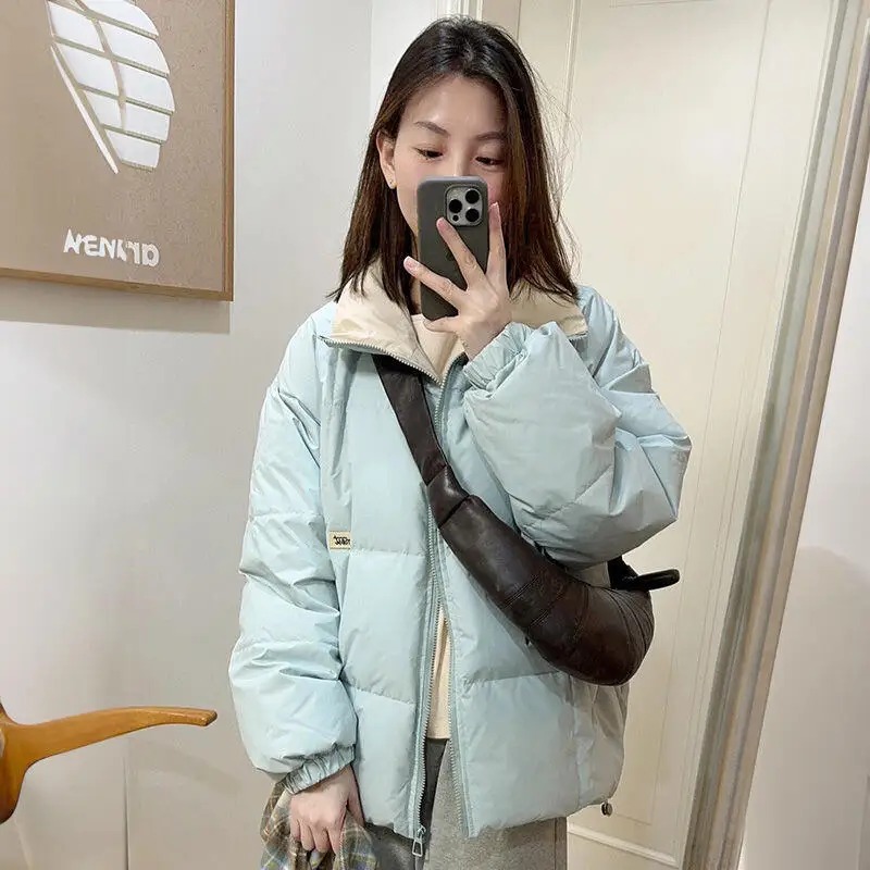 

Корейская версия, студенческая куртка на хлопковой подкладке для девочек, утепленная куртка в консервативном стиле, осенне-зимняя женская милая хлопковая куртка-пуховик, пальто