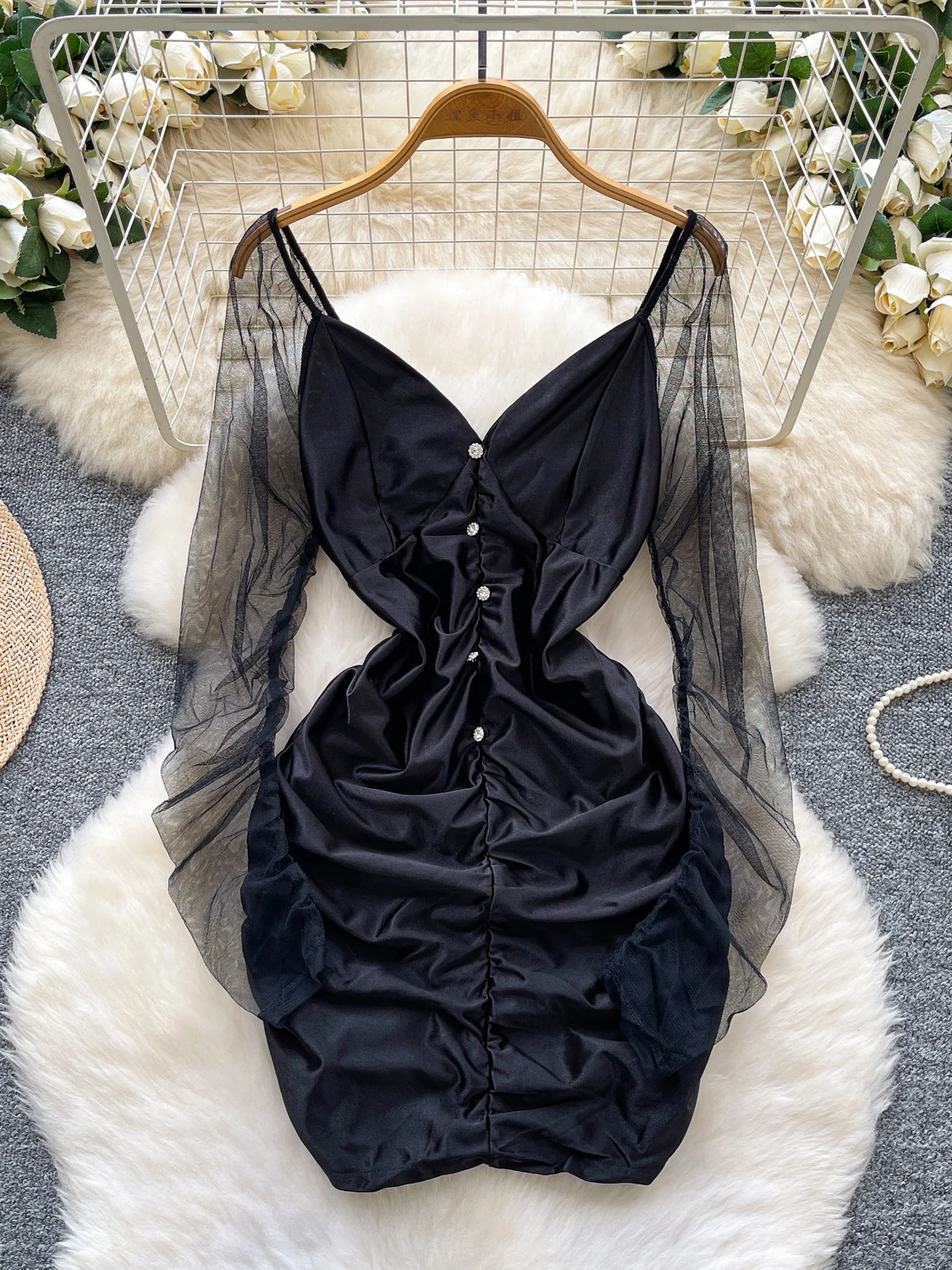 

Сексуальная облегающая юбка для похудения с V-Ne Long Sve Me, облегающая юбка со сборками на талии, летняя одежда из полиэфирного волокна с высокой талией...