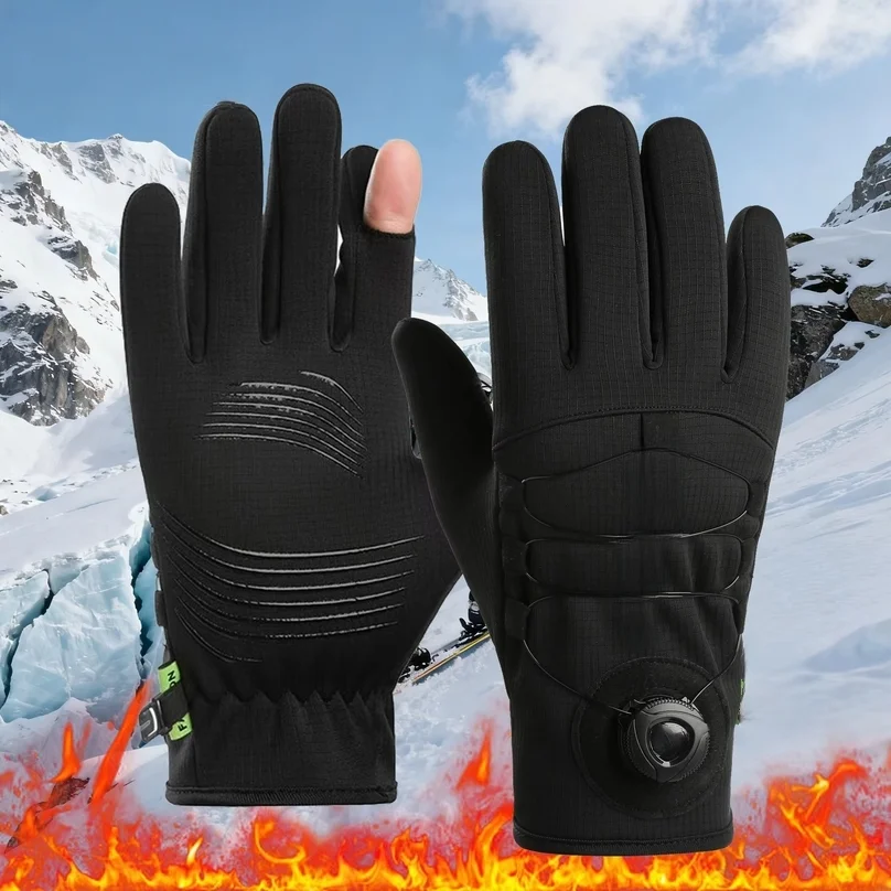 Winter Warm Gloves Men Women Extended Thickened Windproof Waterproof Sports Touchscreen MTB Skiing Cycling Gloves