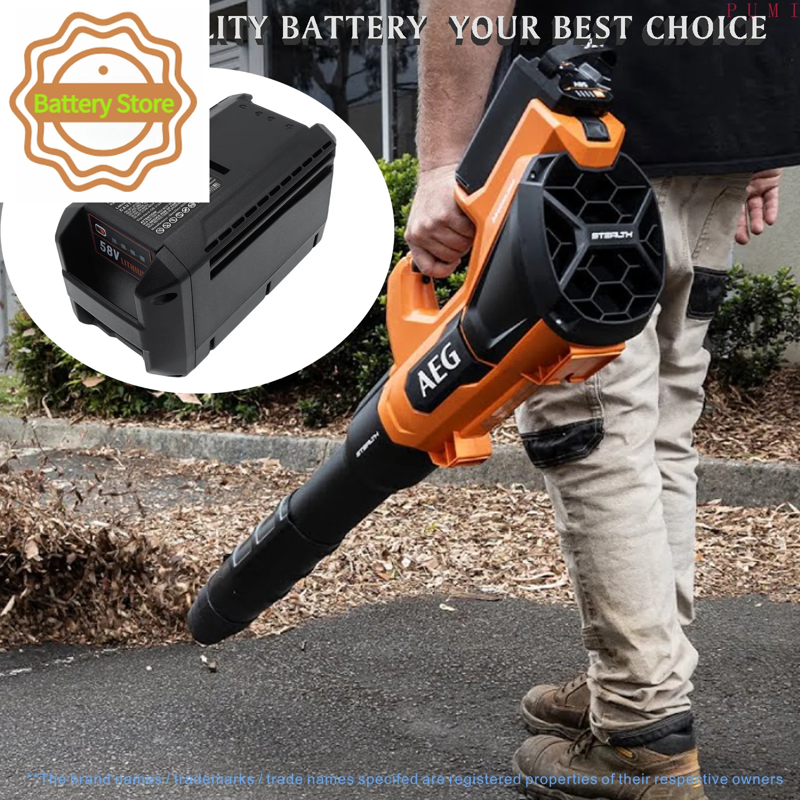 CS Replacement Battery for AEG  58V Blower Cordless, 58V Brushcutter Cordless, 58V Chainsaw 18in C PN:42 2022 5000mAh / 290Wh