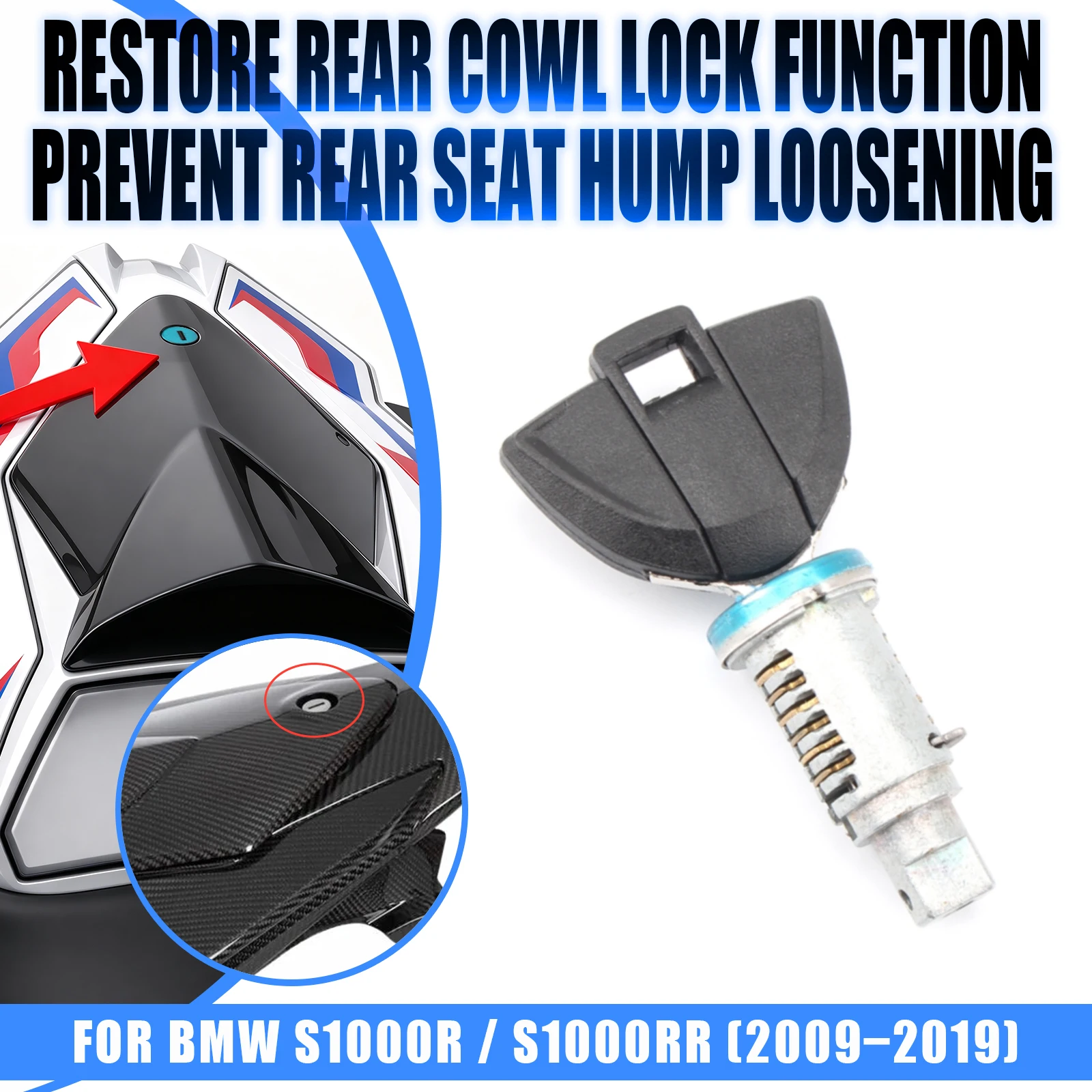 Motorcycle Rear Passenger Seat Lock Core Key Lock Set Rear Cover Hump Lock For G310R G310GS F650GS R850RT/R/GS/C S1000XR/R/RR