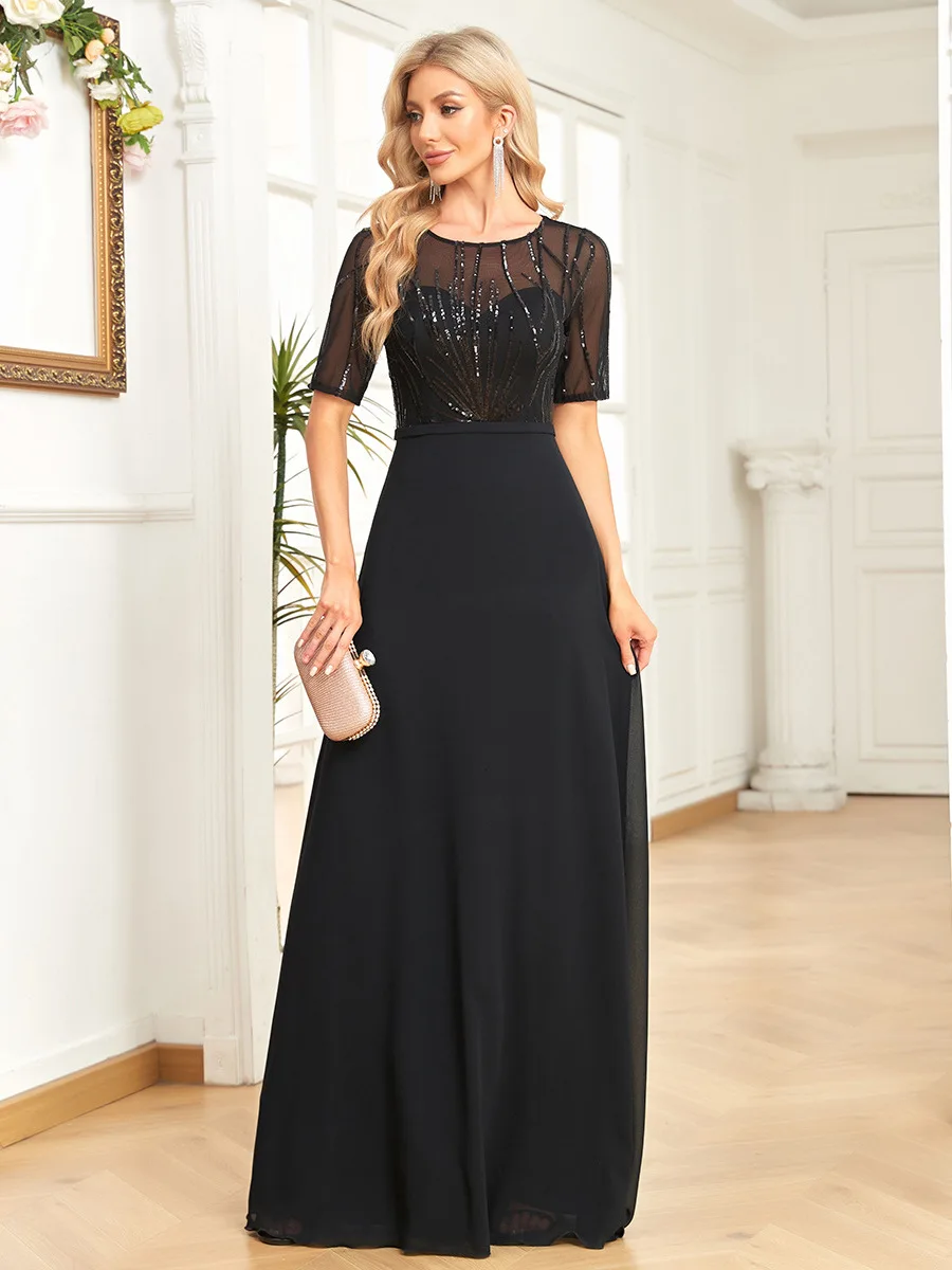 Svel Mermaid Gown Long Dr ort Sve Sequin Snowflake Tailored Bodycon Cotail Evening Par Formal Dr Wedding...