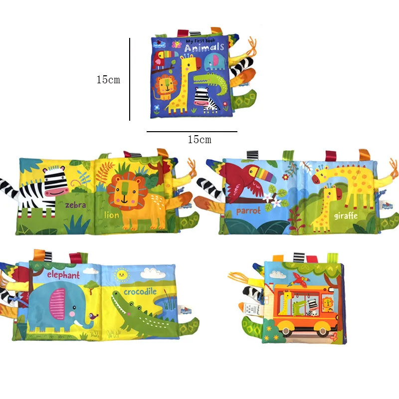 Livre en tissu queue d'animal, livre Pop-up, déchirer peut mordre, illumination éducative, éducation précoce, jouets cognitifs pour nourrissons de 0 à 3 ans
