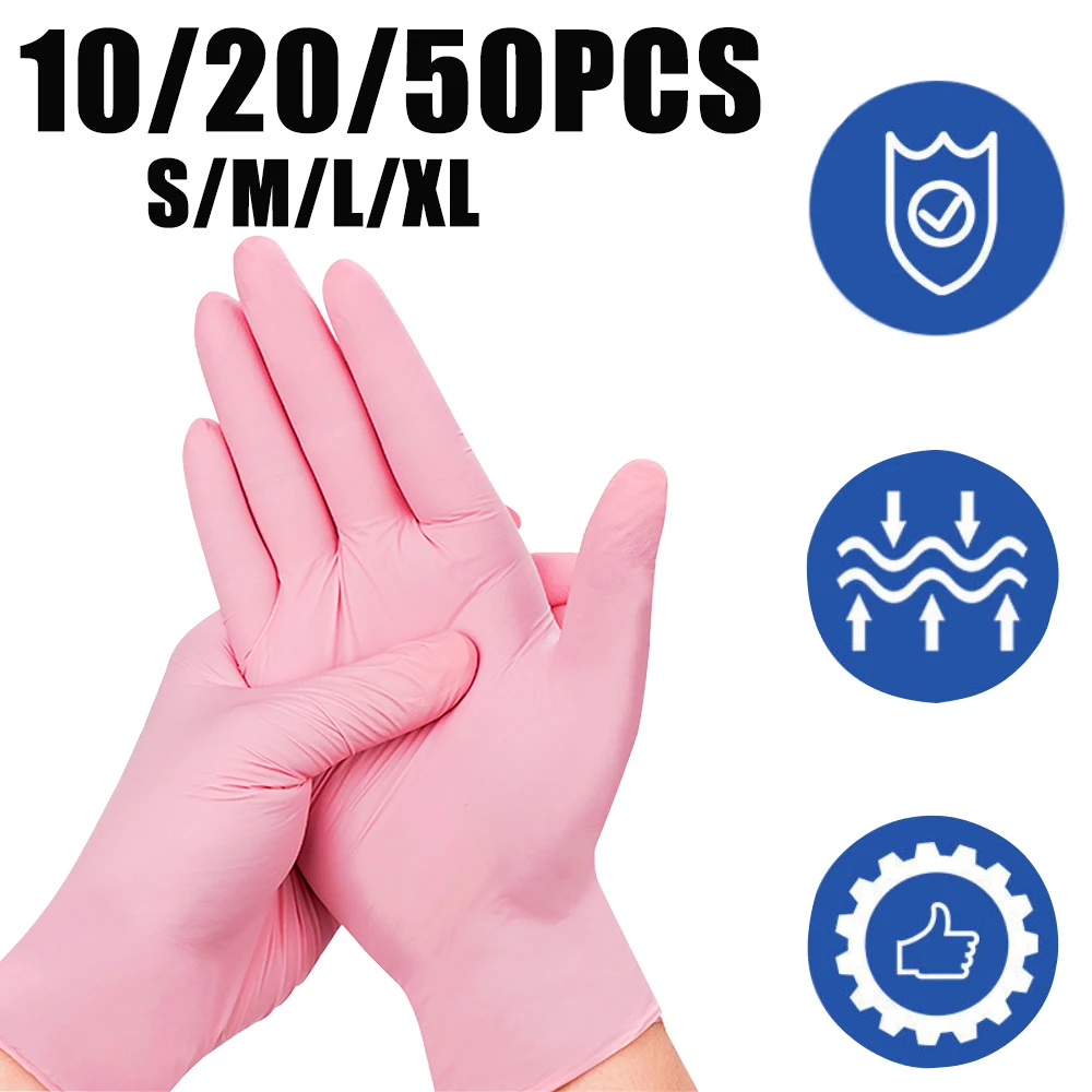 

10/20/50pcs Disposable Nitrile Gloves For Tattoo Tool S/M/L/XL Home CleaningGlove Textured Mechanic Hair Dye Beauty Work Tools