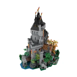 Gobricks MOC Medieval The Lion Knights' High Tower Bricks Model Medieval Lion Knight Castle Building Blocks Educational Toy Gift