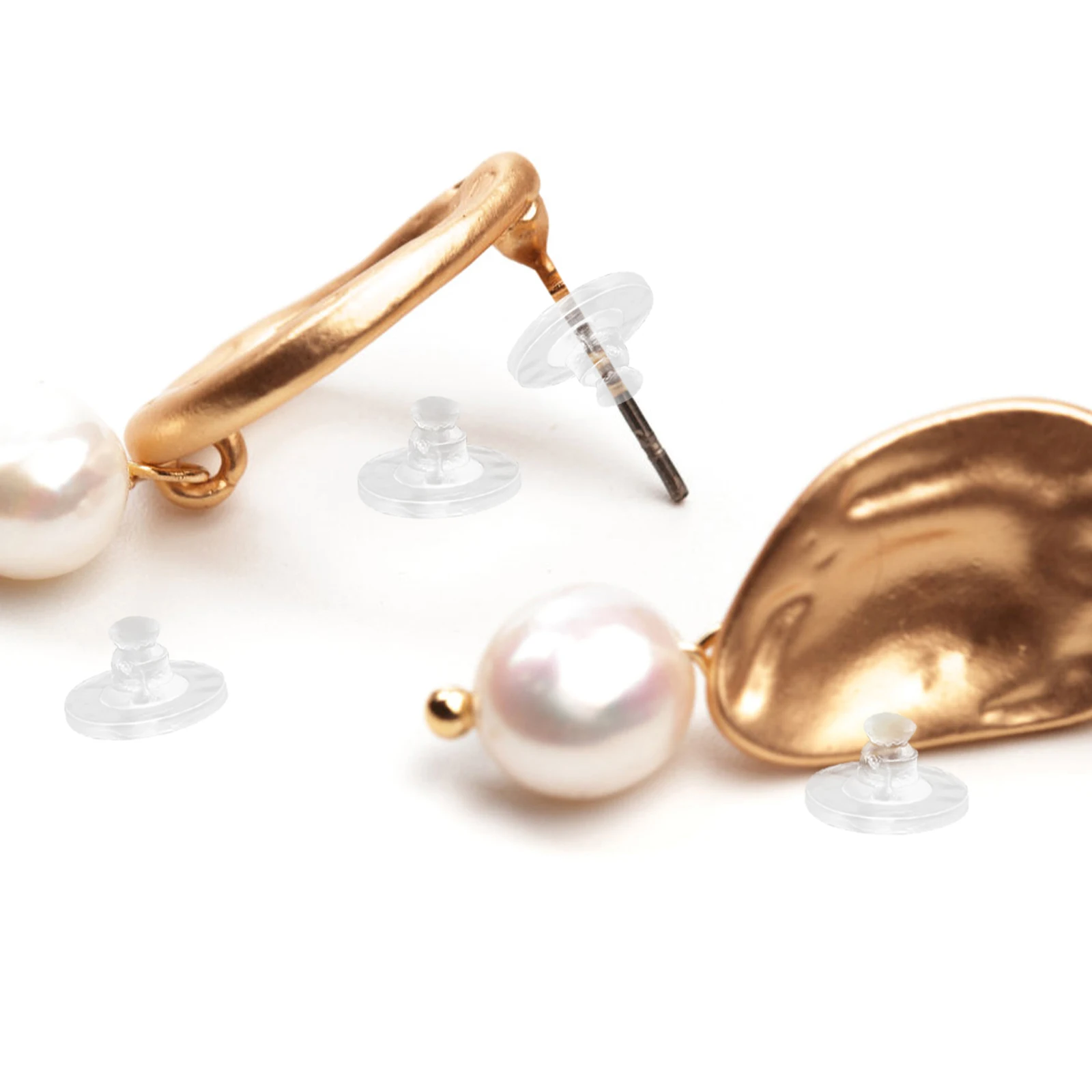 

100pcs Silicone Earring Backs Style Stoppers for Heavy Earrings DIY Accessories Replacement Plug Safe Locking