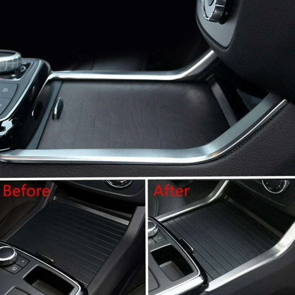 Console Water Cup Holder Stripe Cover Trim For Benz ML W166 2012-2015 GL X166 2013-2015 Silver Shift Decoration Trim