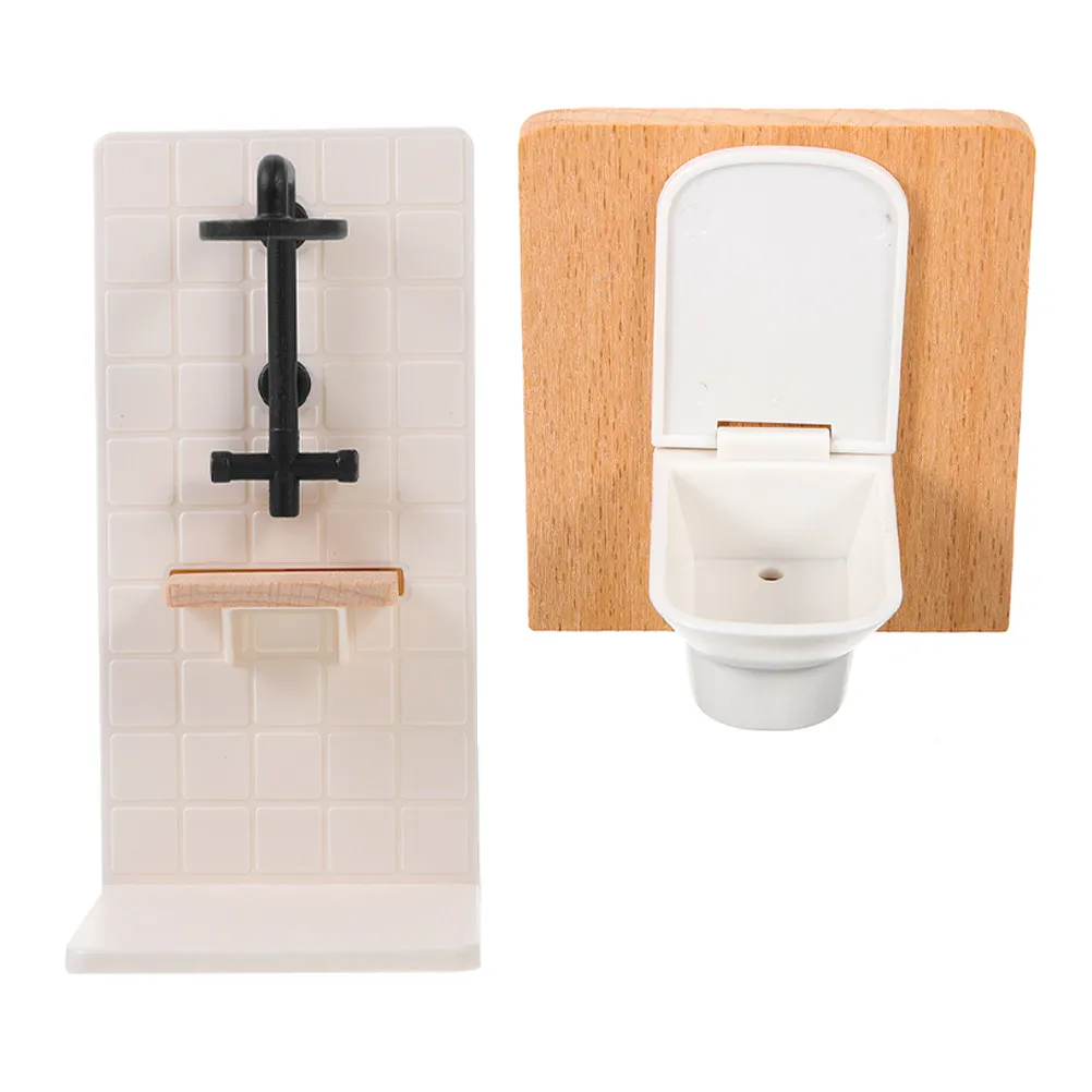 

1Set Realistic Dollhouse Bathroom Furniture 112 Scale Shower Toilet Bathtub Miniature Accessories for Dollhouse Scene
