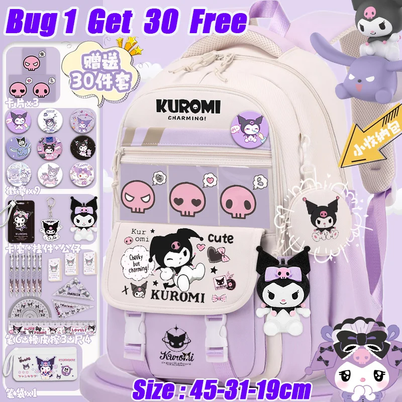 

Рюкзак Kuromi для девочек, новинка 2025 года, рюкзак Sanrio, студенческий молодежный школьный рюкзак большой вместимости