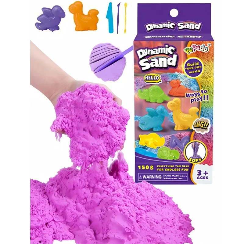 1/2 caixas jogar conjunto de areia 150g de brinquedos de areia kit de areia mágica 2 moldes de design atividades de argila artes e ofícios alívio do estresse brinquedo presente