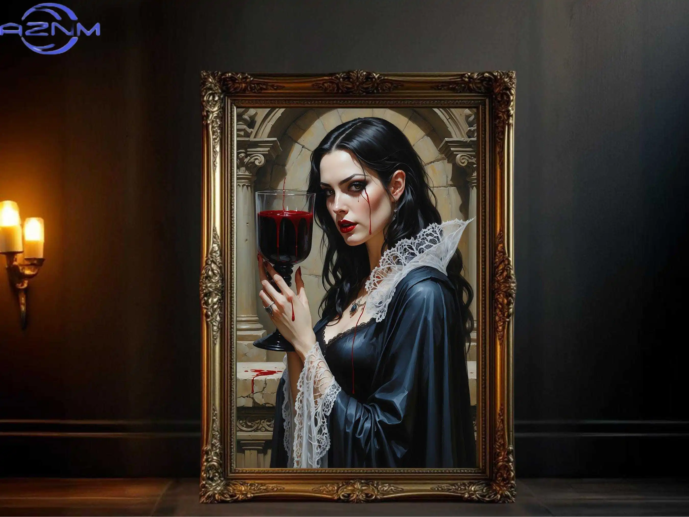 AZNM Black Rose Blood Bride Vampire Dark Fantasy Poster Print Wall Art Pictures Canvas Painting Living Room Bedroom Home Decor G