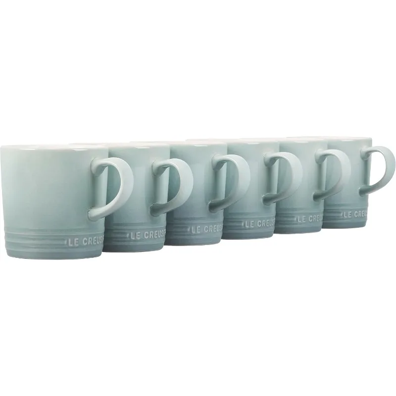 

Stoneware Set of 6 London Mugs, 12 oz. Each, Sea Salt