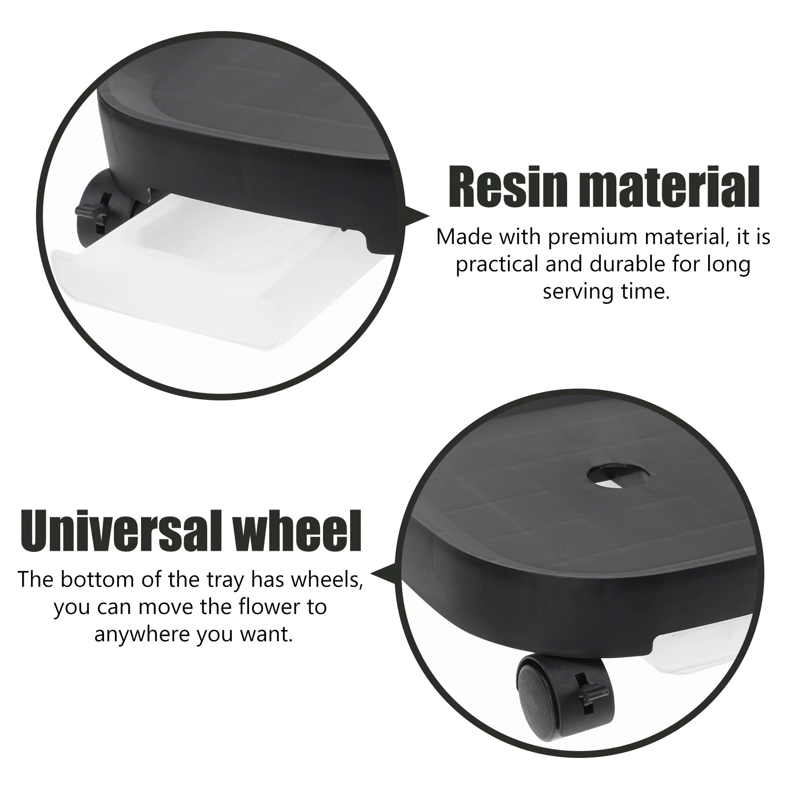 

1pc Resin Flowerpot Tray With Wheels Plant Pot Holder Durable Bonsai Stand Water Storage Garden Supplies Balcony Indoor Outdoor