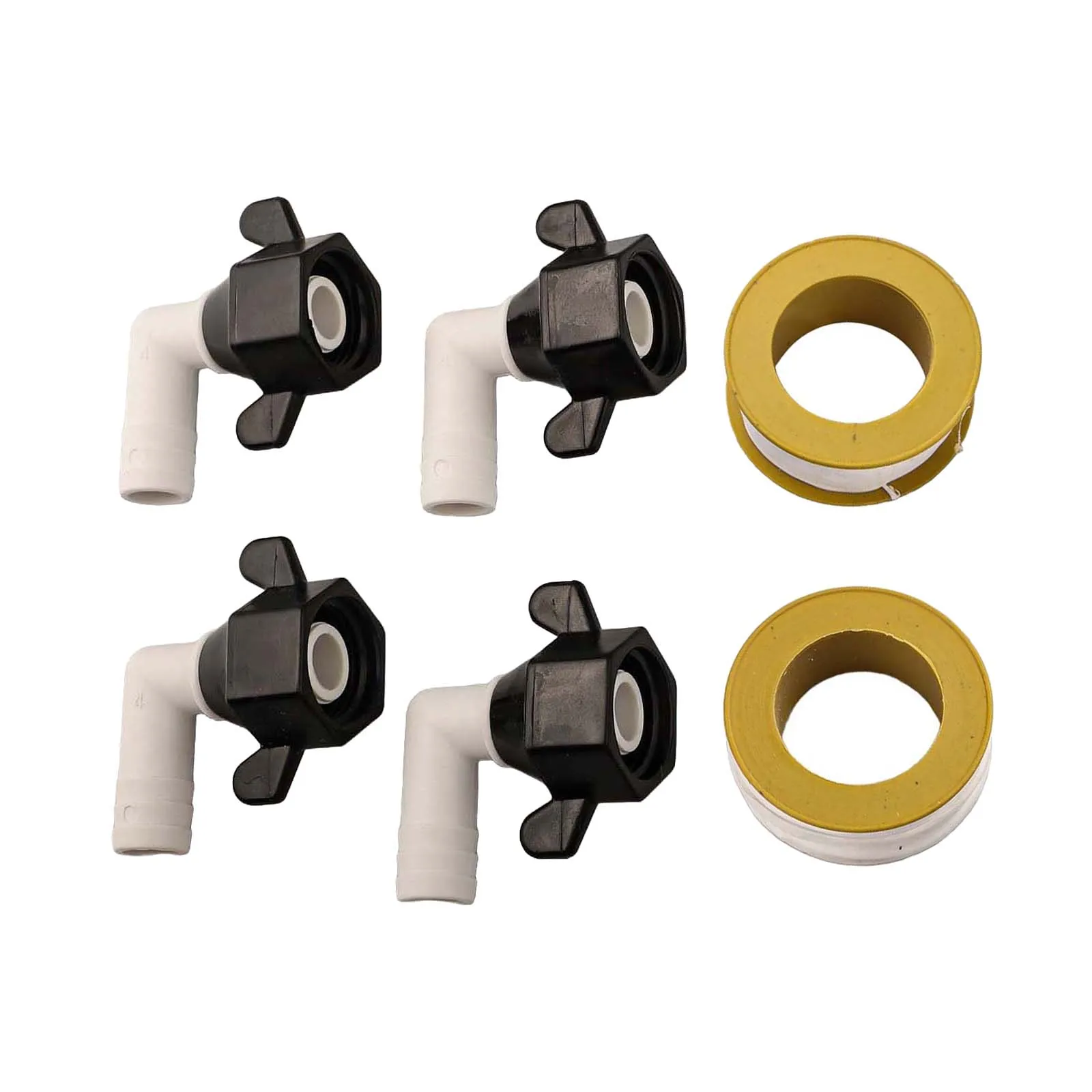 Simplified Connections for Your RV Reliable 360 Degree Rotatable Elbow and Straight Swivel Adaptors Complete with Sealing Tape