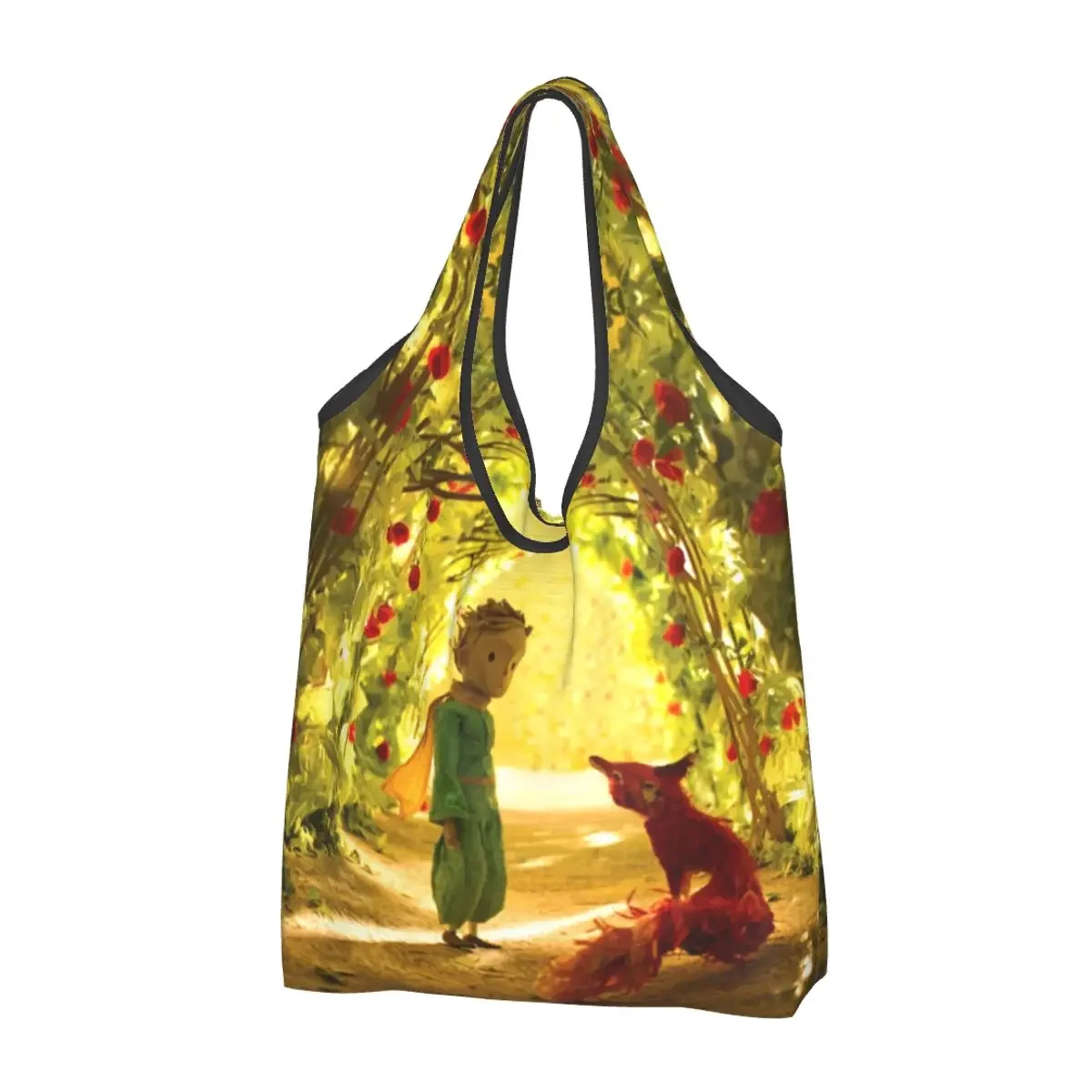 

Funny The Little Prince Shopping Tote Bags Portable Le Petit Prince France Anime Groceries Shopper Shoulder Bag