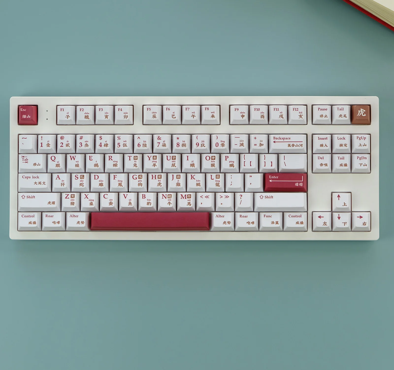 

KYOMOT 128Keys Domikey Chinese Zodiac Keycaps PBT Dye Sub Cherry Profile China Style Keycaps for MX Switch Custom Keyboard Caps