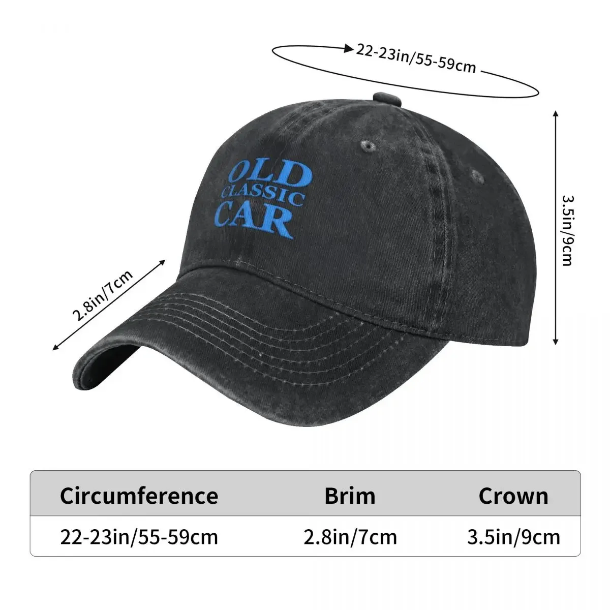 Old Classic Car logo (transparent background) Baseball Cap sun hat hard hat Anime Golf Wear Men Women's