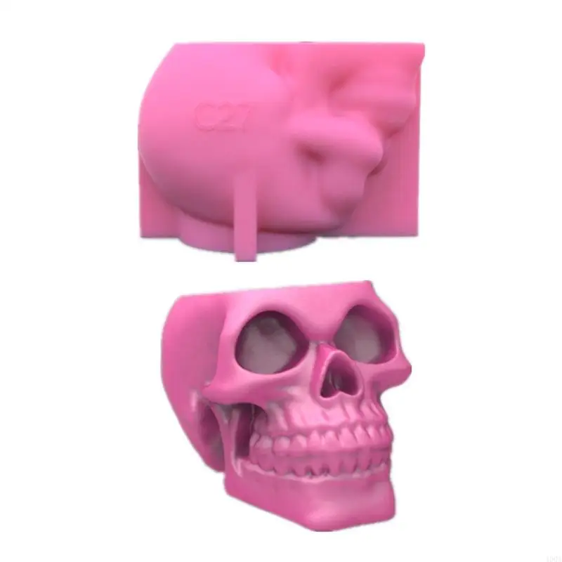 

400A 3D Skull Flowerpot Epoxy Resin Mold Plant Pot Concrete Plaster Silicone Mould